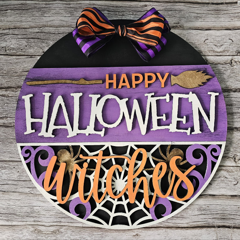 Happy Halloween Witches Door Hanger from Thistlewood Creations