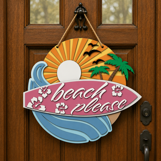 Beach Please DIY Door Sign Kit