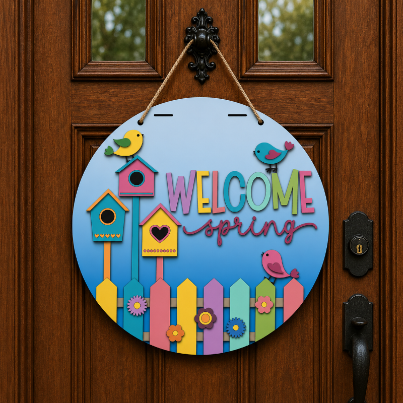Welcome Spring Door Hanger Product or Craft Kit from Thistlewood Creations