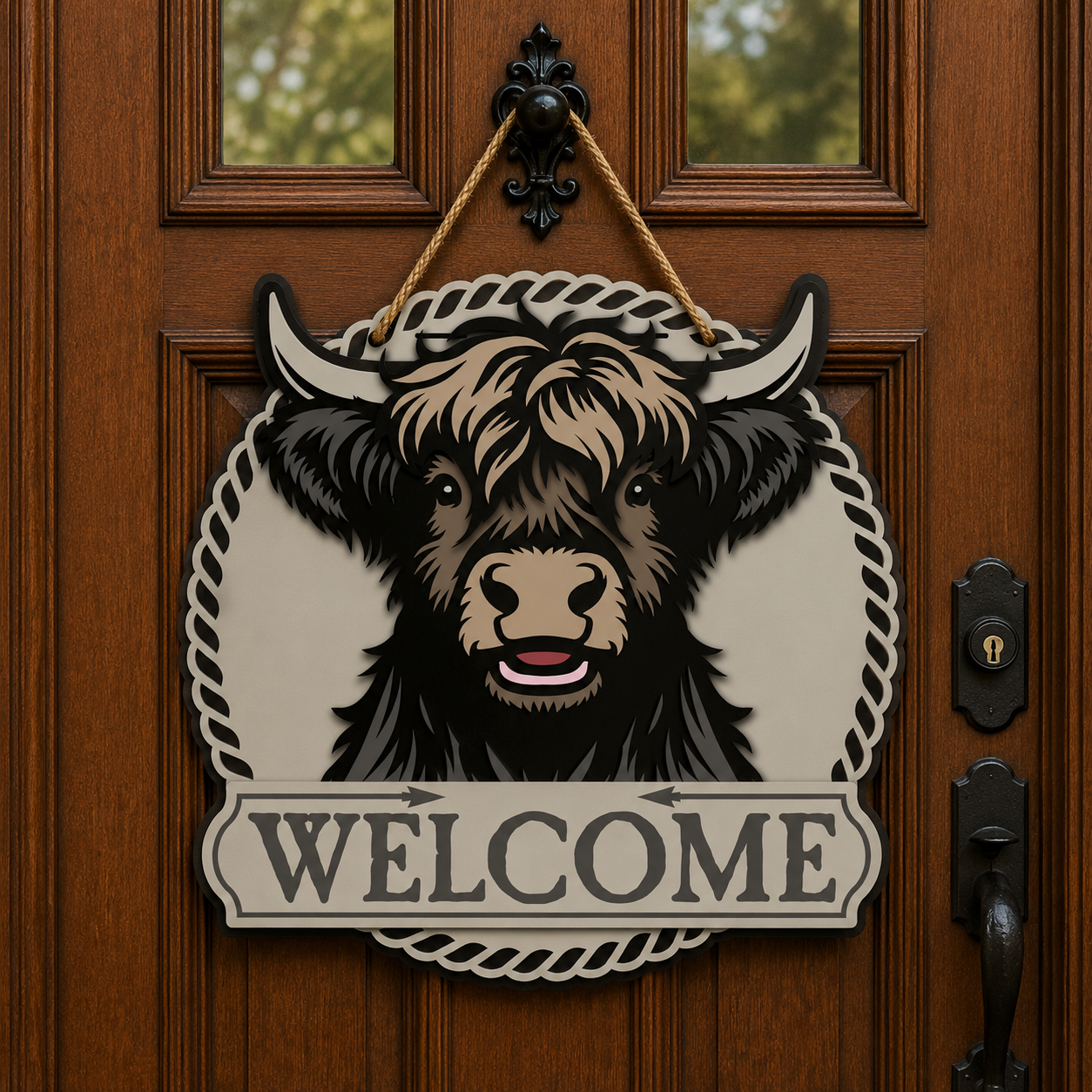 Welcome Highland Cow DIY Door Sign Kit