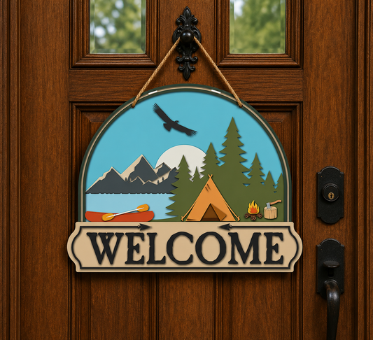 Canoe and Lake Welcome DIY Door Sign Kit