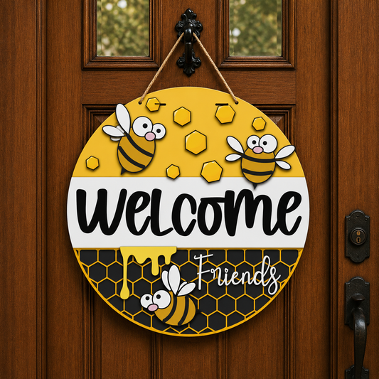 Welcome Friends Bee DIY Door Sign Kit